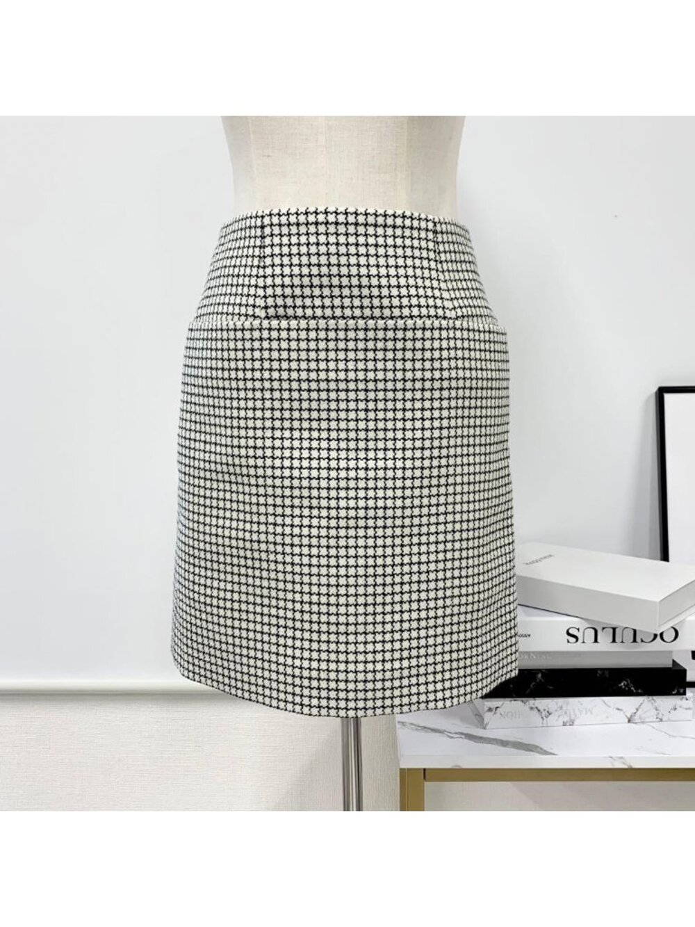 Fendi Skirt Model White Check Wool Mini